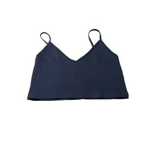 Garage Tank Top Women's Medium Blue Ribbed V-Neck Casual Loungewear Streetwear
